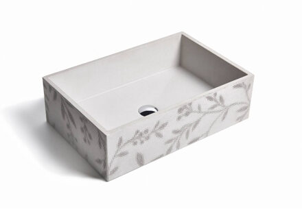 Urbi et Orbi Opzet Wastafel Urbi et Orbi Ombra Beton 53x38x16 cm Licht Grijs met Donker Patroon