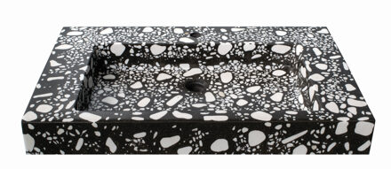 Urbi et Orbi Opzet Wastafel Urbi et Orbi Plura Terra 110 Beton 110x50x12 cm Zwart / Wit