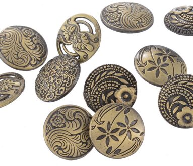 Urijk 30 Stks Gemengde Jeans Metalen Knoppen Voor Handwerken Bloem Decoratieve Knoppen Scrapbooking DIY Naaien Accessoires Brons Tone