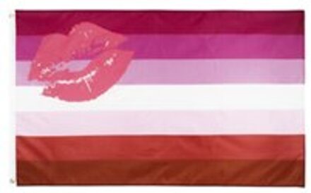 Urijk 90X150Cm Lgbt Rainbow Homoseksueel Lippenstift Kus Lip Lesbische Trots Vlag