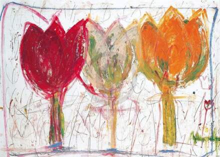 Ursula Meyer-petersen - 3 Tulips Kunstdruk 70x50cm