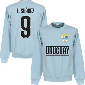 Uruguay Suarez 9 Team Sweater - Licht Blauw - L
