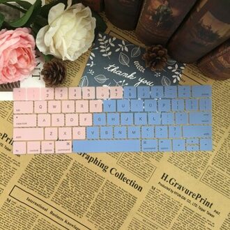 Us Engels Keyboard Case Voor Macbook Pro 13 A1706 Pro 15 A1707 Met Touch Bar Toetsenbord Cover Siliconen protector roze blauw