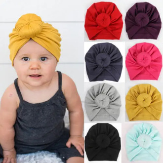 US Infant Baby Turban Toddler Kids Boy Girl Cotton Blends Hat Lovely Soft Hat