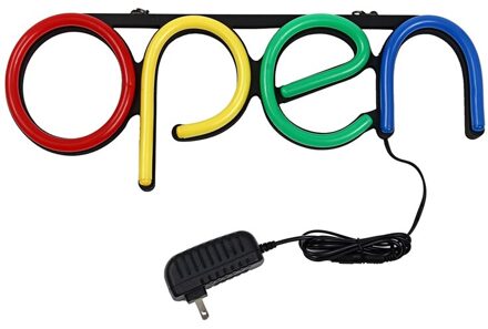 Us Plug 16 Inch Open Neon Sign Led Licht Buis Handgemaakte Visuele Kunstwerk Bar Club Ktv Wanddecoratie Commerciële Verlichting kleurrijke