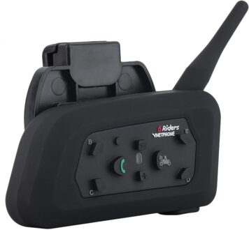 US Plug V6 Helm Intercom 6 Riders 1200M Motorfiets Bluetooth Intercom Headset Walkie Talkie Helm BT Interphone EU plug
