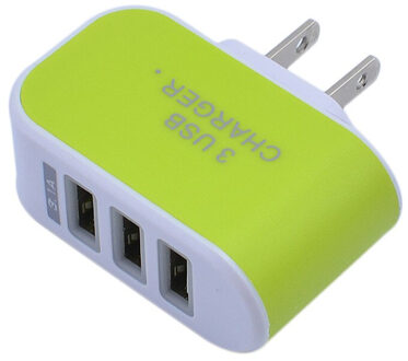Us Plug Wall Charger Station 3 Port Usb Charge Charger Travel Ac Power Charger Adapter Voor Huawei Xiaomi Iphone Ipad dropshoping groen