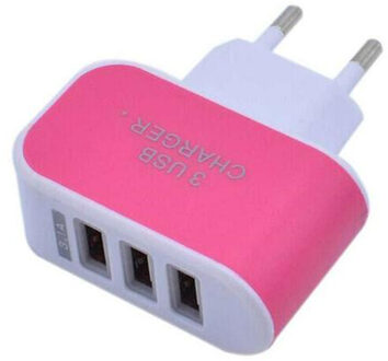 Us Plug Wall Charger Station 3 Port Usb Charge Charger Travel Ac Power Charger Adapter Voor Huawei Xiaomi Iphone Ipad dropshoping rood