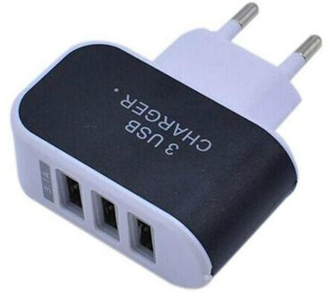 Us Plug Wall Charger Station 3 Port Usb Charge Charger Travel Ac Power Charger Adapter Voor Huawei Xiaomi Iphone Ipad dropshoping zwart