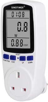 Us/Uk/Fr/Eu Plug Ac Power Meter Digitale Voltage Wattmeter Stroomverbruik Watt Energiemeter Elektriciteit analyzer Monitor UK plug