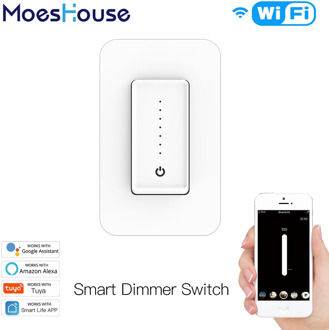 US WiFi Smart Light Dimmer Switch Smart Life/Tuya APP Compatible with Alexa Google Home for Voice Control,No Hub Required