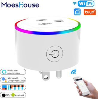 US WiFi Smart Plug Outlet Wireless Power Socket Smart Life/Tuya App Remote Control Work with Alexa Google Home No Hub Required