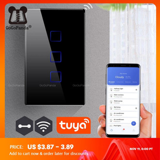 US Wifi Switch Tuya App Remote Control Wall Light Controller Smart Home Automation Touch Switch 1G 2G 3G Voice Control Tmall