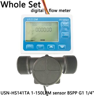US211M Digitale Flow Meter & USN-HS141TA PA66 Nylon En Fibre Glas Hall Flow Sensor Meting 1-150L/Minbspp G1 1/4 "Dijiang Whole reeks