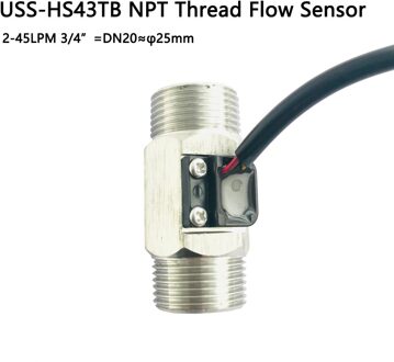 US211M Digitale Flowmeter Met Npt Flow Sensor USS-HS43TB NPT3/4 "DN20 2-45LPM Tonen Totale Stroom En Totaal flow Isentrol USS HS43TB NPT