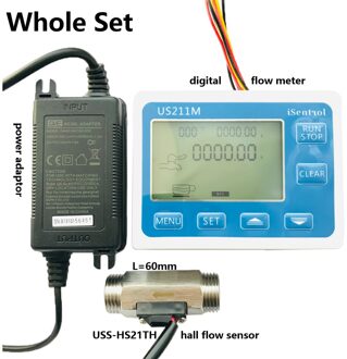 US211M Digitale Waterhoeveelheidmeter En USS-HS21TH SUS304 Rvs Sensor1-30L/Min Hall Aanvoervoeler Reader Dijiang whole reeks