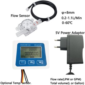 US211M Lite Digitale Flow Meter USN-HS08PA 0.2-1.1LPM 5V Flowreader Compatibel Met Alle Onze Hall Effect Water Flowsensor isentr whole reeks