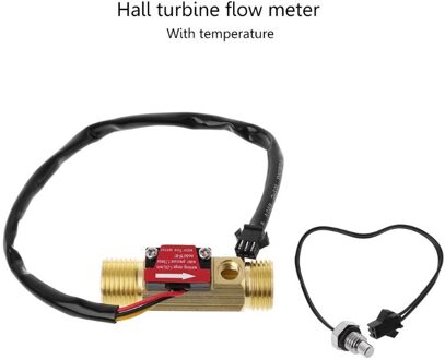 US211M Water Flow Meter En YF-B7 Hal Waterstroom Sensor Messing 1-25L/Min Dc 24V Turbine Flowmeter Met NTC50K Temperatuur