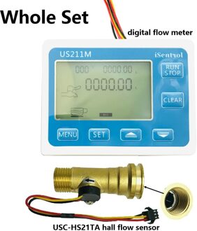 US211M Water Flow Meter Hall Aanvoervoeler Reader Met Messing USC-HS21TA 1-30L/Min Hall Water Flowmeter whole reeks