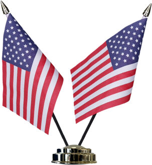USA Amerika tafelvlaggetjes set - dubbele vlaggetjes op 1 standaard - 10 x 15 cm mini vlaggen
