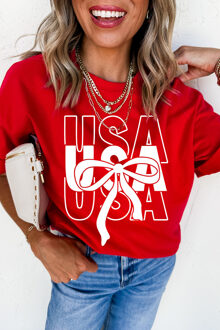 USA Boog Graphic T-shirt - maat 3XL Rood