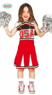USA cheerleader kostuum voor meisjes - 122/134 (7-9 jaar) - Kinderkostuums