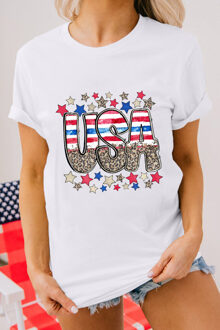 USA Graphic T-shirt - maat L Wit