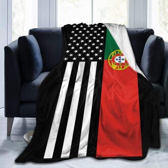 Usa Portugal Vlag Deken Flanel Fleece Deken Zachte Microfiber Deken Voor Sofa Kantoor Bed En Reizen 50 "X 40" 100*120cm