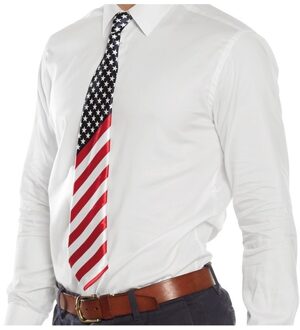 USA stropdas - 2x stuks - heren - Kravet - Amerikaanse vlag thema - verkleedaccessoires Amerika