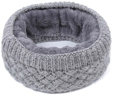 USA Unisex Winter Sjaal Warme Wollen Gebreide Plus Fluwelen Dikke Kraag Halswarmer Sjaals Voor Snowboard Skiën Schaatsen Grijs