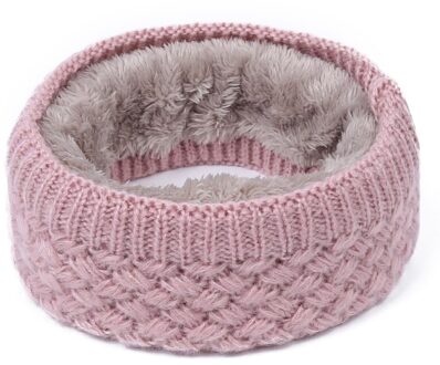 USA Unisex Winter Sjaal Warme Wollen Gebreide Plus Fluwelen Dikke Kraag Halswarmer Sjaals Voor Snowboard Skiën Schaatsen Roze