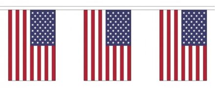 USA vlaggenlijn van stof 3 m Multi