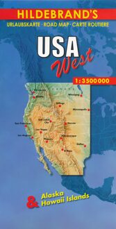 USA West 1 : 3 500 000. Hildebrand's Urlaubskarte