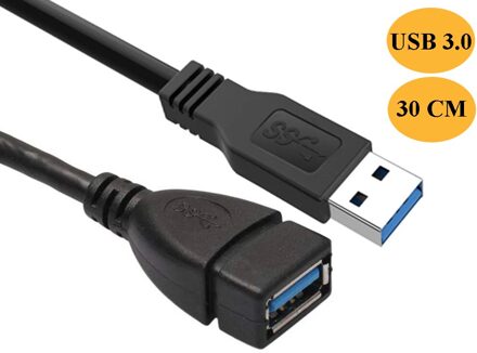 Usb 2.0 3.0 Extension Cable Type A Man-vrouw Extender Kabel High Speed Usb 3.0 Data & Netsnoer voor Smart Tv Pc Laptop USB 3.0 30CM