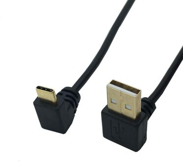 Usb 2.0 A Male 90 Graden Rechts Links Up Down Schuine Elleboog Naar Usb 3.1 Type C Elleboog Male Converter data Sync Oplaadkabel