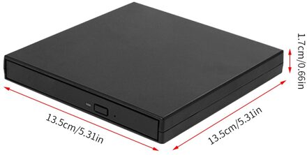 Usb 2.0 Dvd Recorder Optische Drive Case Kit Externe Mobiele Behuizing Cd Brander Reader Voor Laptop Pc Cd Writer zwart