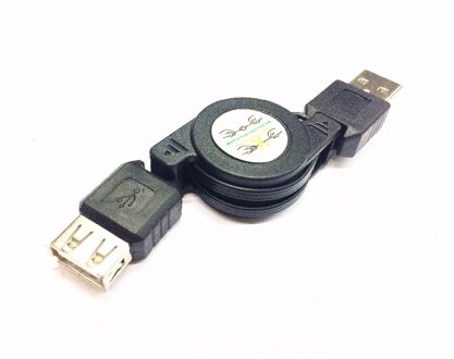 USB 2.0 Een Mannelijke Een Vrouwelijke M/F Extension Intrekbare Usb-kabel Cord Black
