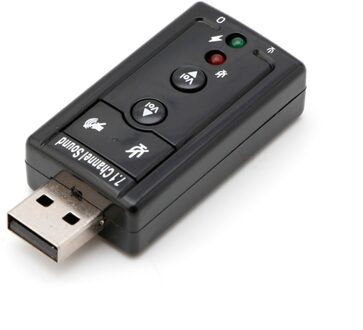 USB 2.0 Externe 7.1-Kanaals 3D Virtual Audio Sound Card Adapter Voor PC Laptop Black C26