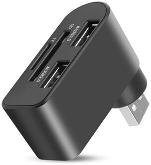Usb 2.0 Hubs 2 Port Usb Power Interface Met Tf Sd Kaartlezer Voor Notebookcomputer Laptop Accessoires Usb Hub