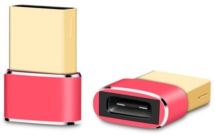 Usb 2.0 Male Naar Type C Kabel Mini Adapter Vrouwelijke Converter Adapter Voor Computer Mobiele Telefoon rood