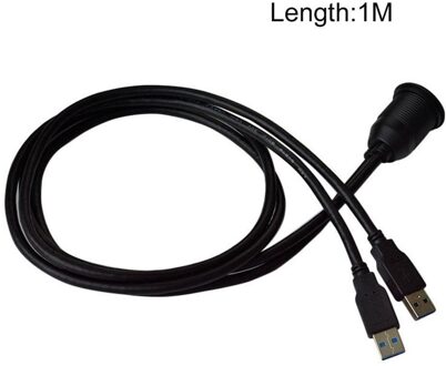 Usb 2.0 Port Man-vrouw Verlengkabel Waterdichte Inbouw Dual Usb Dock Adapter Dashboard Pan Auto Motorfiets 1M