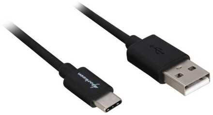 USB 2.0 Type-A - Type-C kabel, 0,5 m Zwart