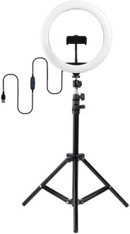 Usb 26Cm Led Selfie Ring Licht Foto Video Studio Live Lamp 3200K-5500K Verstelbare Led Ring licht Met Statief