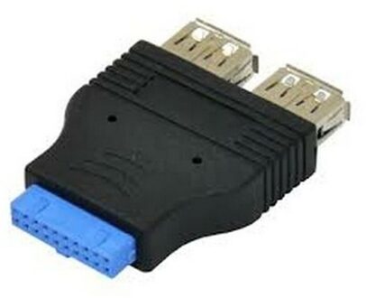 USB 3.0 19Pin Header to 2x USB A Female Adapter - small