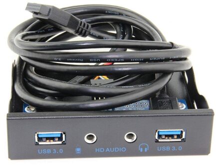 Usb 3.0 2 Port 3.5in Open Desktop Hub Hd Output Floppy Bay Microfoon Input Hoge Snelheid Voorpaneel Adapter Metalen plug En Play
