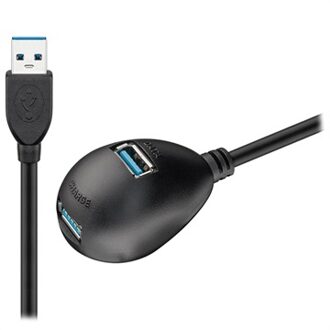 USB 3.0 A - 2x USB 3.0 A, 1.5 m Zwart