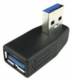 USB 3.0 A Male to Female Vertical Left Angled 90 Degree Adapter - small