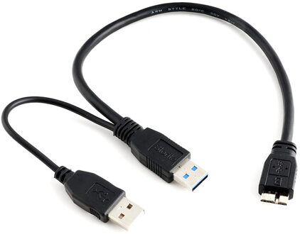 Usb 3.0 Dual Power Y Vorm 2 X Type A Naar Micro B Super Speed Kabel Externe Harde Schijven extension Wire Connector