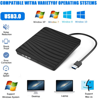 USB 3.0 External DVD Burner Writer Recorder DVD RW Optical Drive CD/DVD ROM Player MAC OS Windows XP/7/8/10 ABS Plastic Material