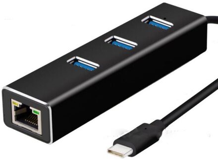 Usb 3.0 Hub Gigabit Netwerkkaart Met 3 Poorten Hub Hub Usb Naar Rj45 Bedrade Netwerkkaart, usb 3.0 Hub Met Usb C Adapter